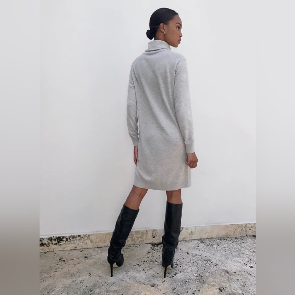 Babaton Sweater dress XS gray Mulray Turtle Neck Midi Oversized